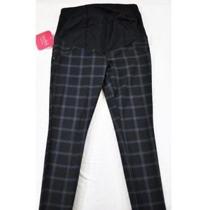 NEW Black Plaid Sz Small or XXL Maternity Elastic Waist Stretchy Leggings